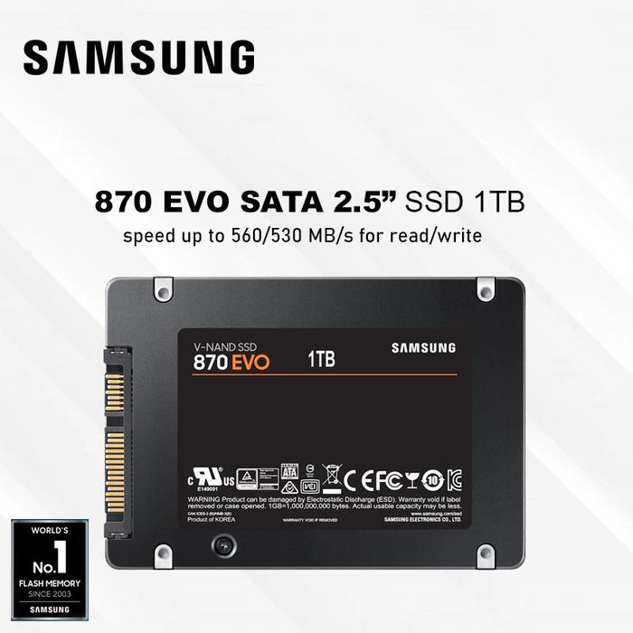 Samsung SSD Internal 870 EVO 1TB - SATA 2.5 inchi
