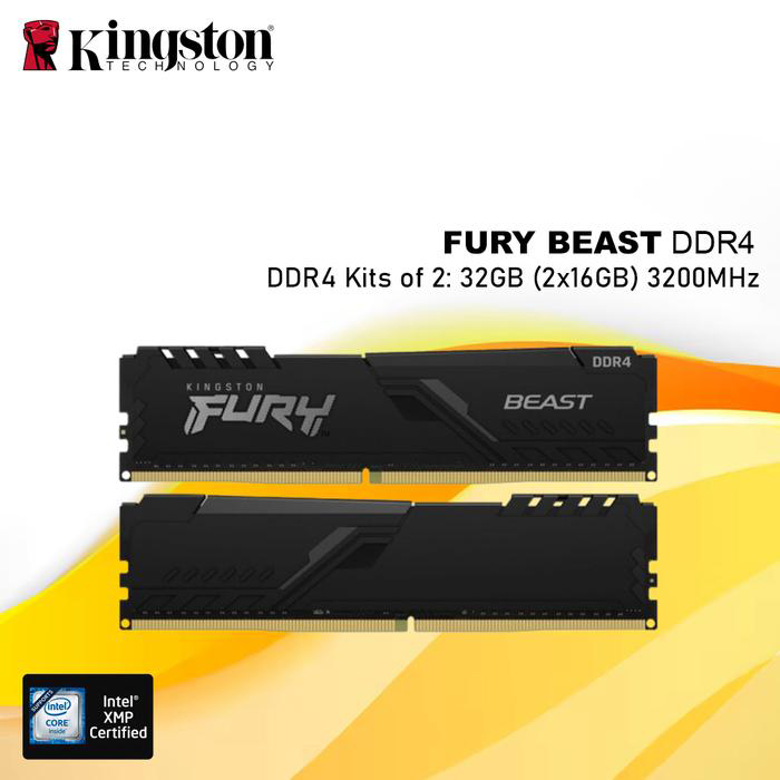 Kingston Furry Beast DDR4 32GB Memory RAM for PC (16GB x 2) 3200Mhz