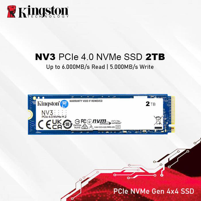 Kingston NV3 PCIe 4.0 NVMe SSD - 2TB